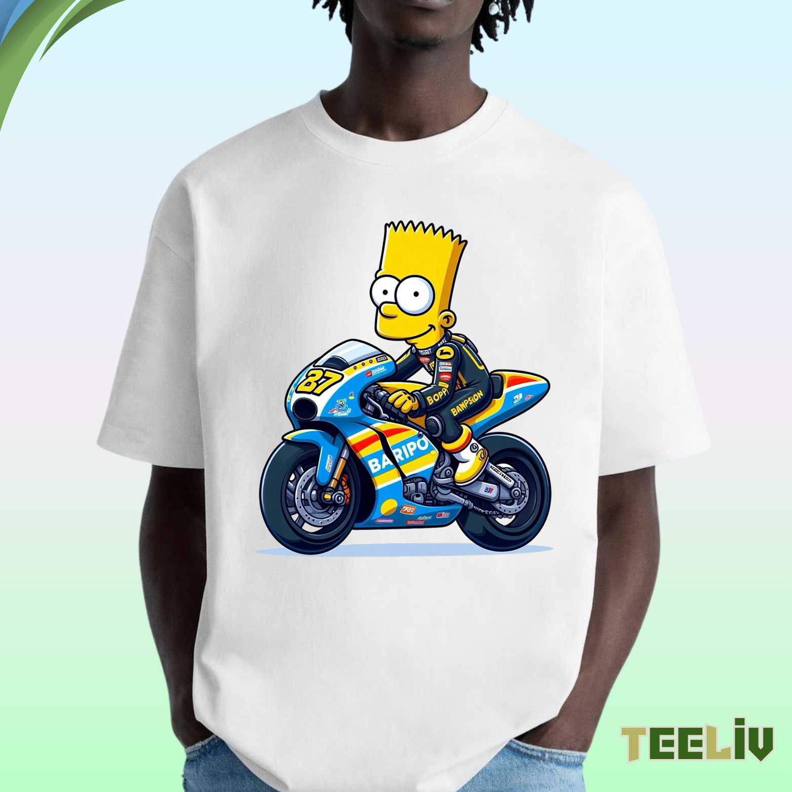 Bart Simpson Motorcycle Racing T Shirt - Cartoon Fan Merch
